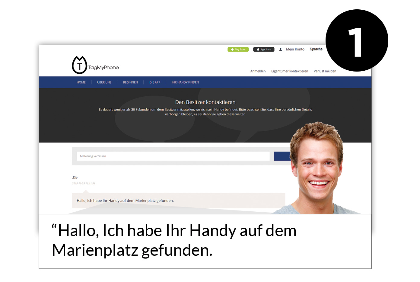 Finde Dein Handy | Schutz auf dem Sperrbildschirm | TagMyPhone | TagMyPhone